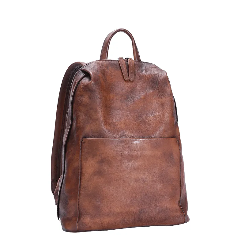 Best Minimalist Leather Rucksack Bag Womens Vintage School Backpacks Leather Backpack Purse