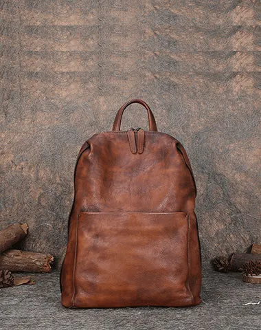 Best Minimalist Leather Rucksack Bag Womens Vintage School Backpacks Leather Backpack Purse