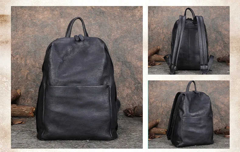 Best Minimalist Leather Rucksack Bag Womens Vintage School Backpacks Leather Backpack Purse