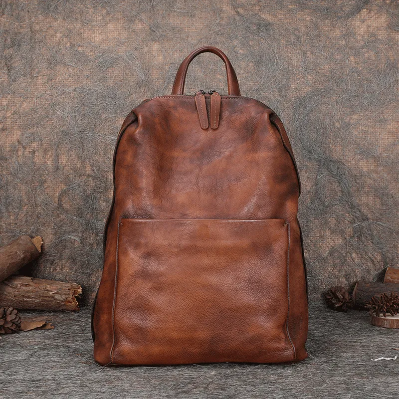Best Minimalist Leather Rucksack Bag Womens Vintage School Backpacks Leather Backpack Purse