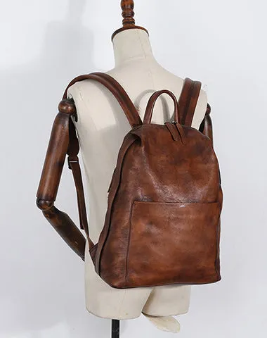 Best Minimalist Leather Rucksack Bag Womens Vintage School Backpacks Leather Backpack Purse