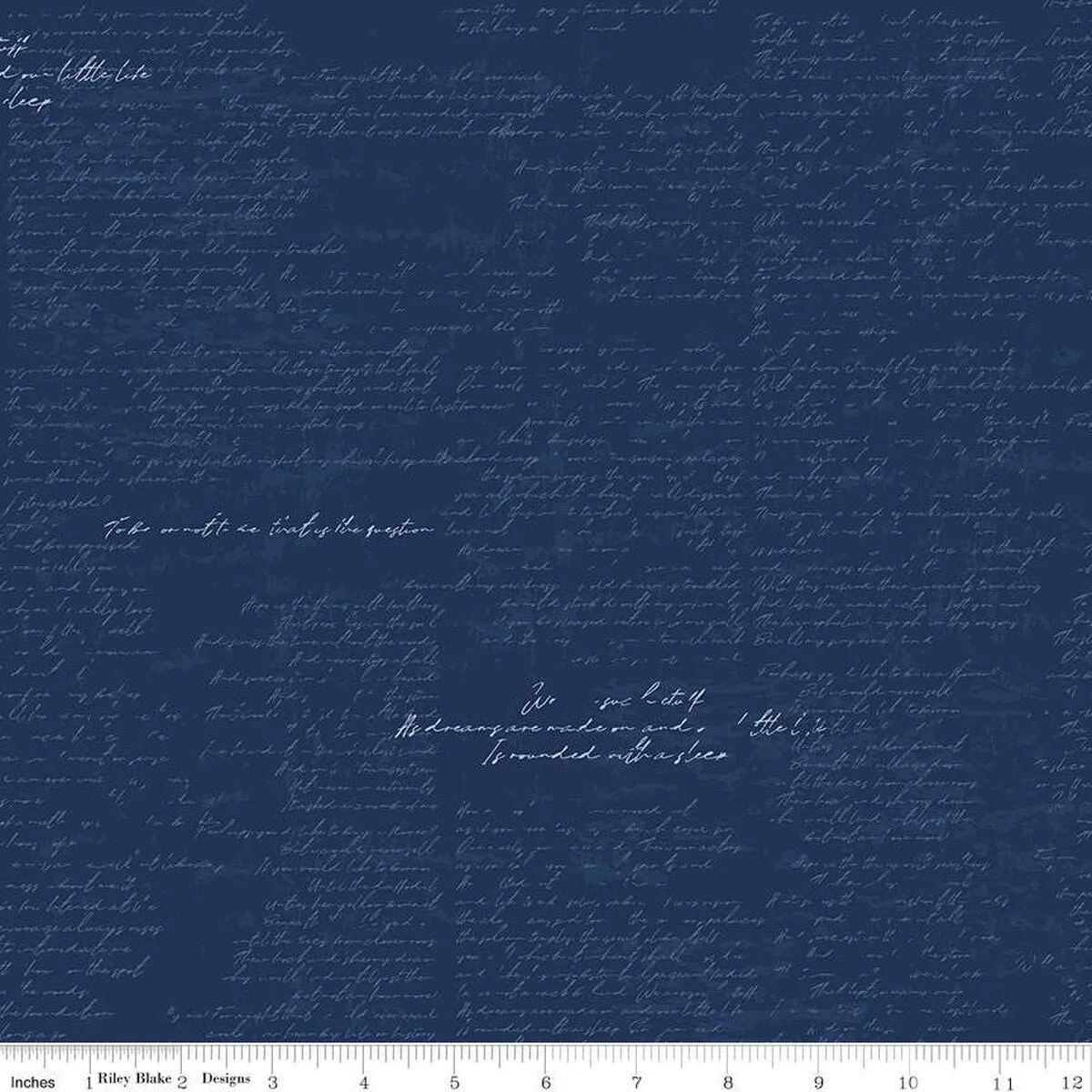 Between the Pages by Riley Blake - Manuscript Navy by the yard 3506