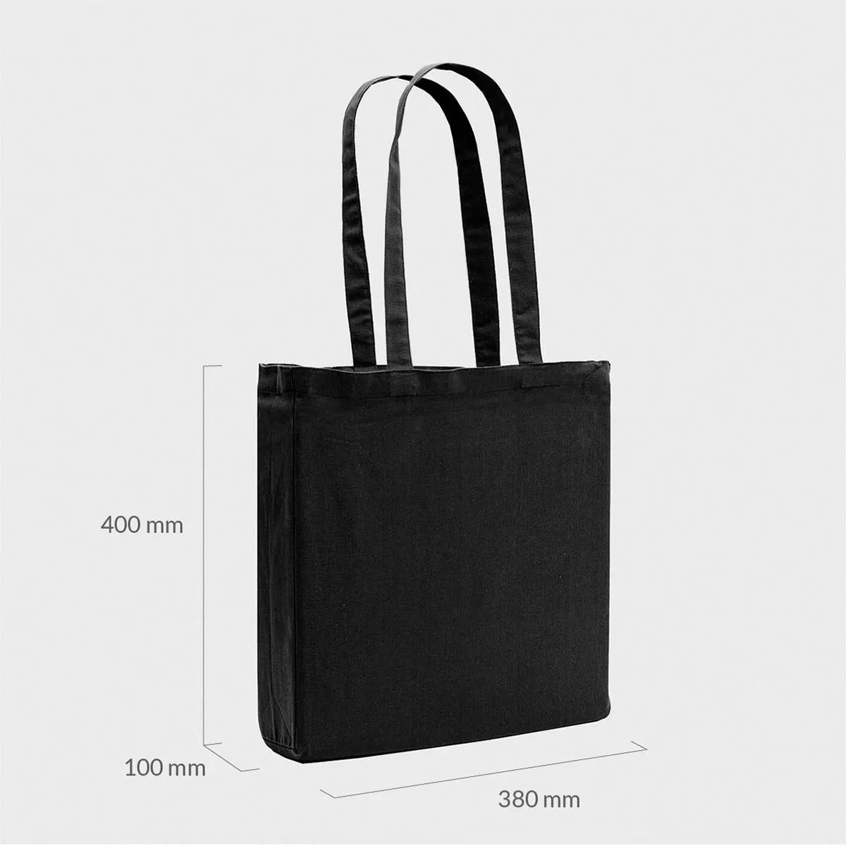 Black 8oz recycled canvas bag with gusset