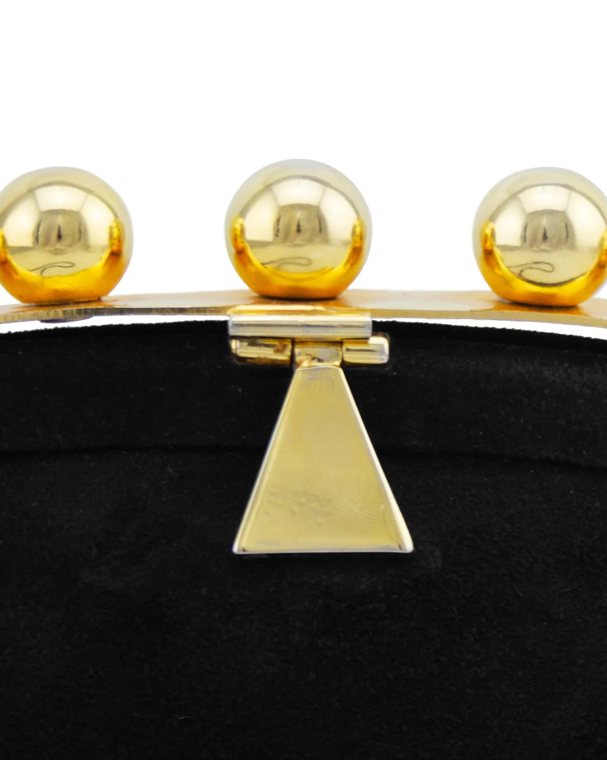 Black and Gold Suede Mini Bag
