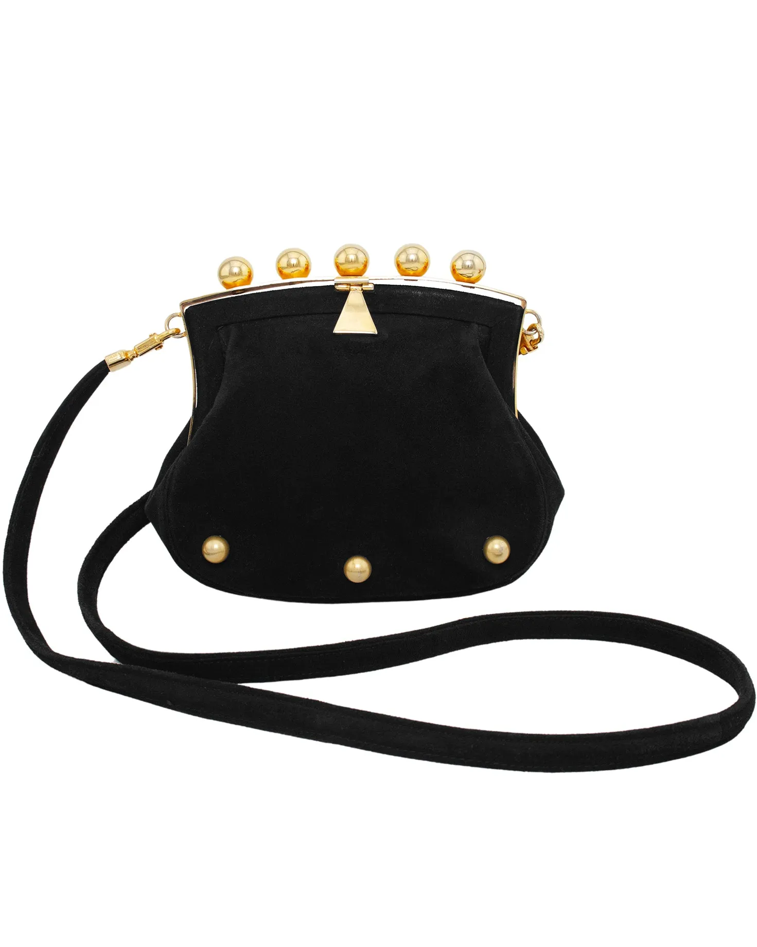 Black and Gold Suede Mini Bag