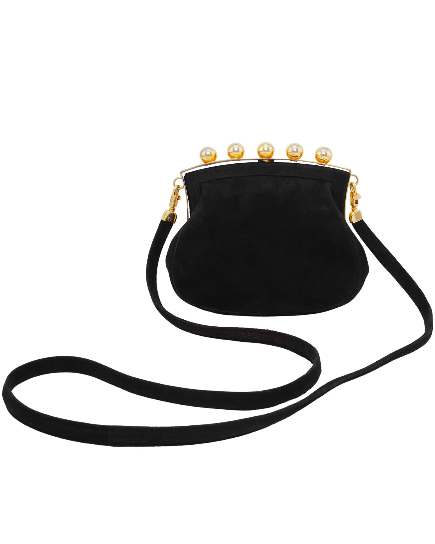 Black and Gold Suede Mini Bag