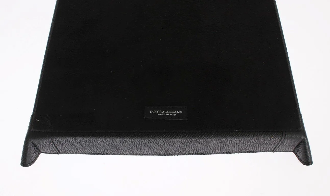Black Leather Phone Tray, Catchall, Valet, Key, Wallet, Card, Tray, Plate