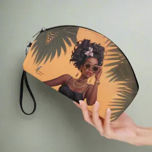Black Lux Curved Cosmetic Bags