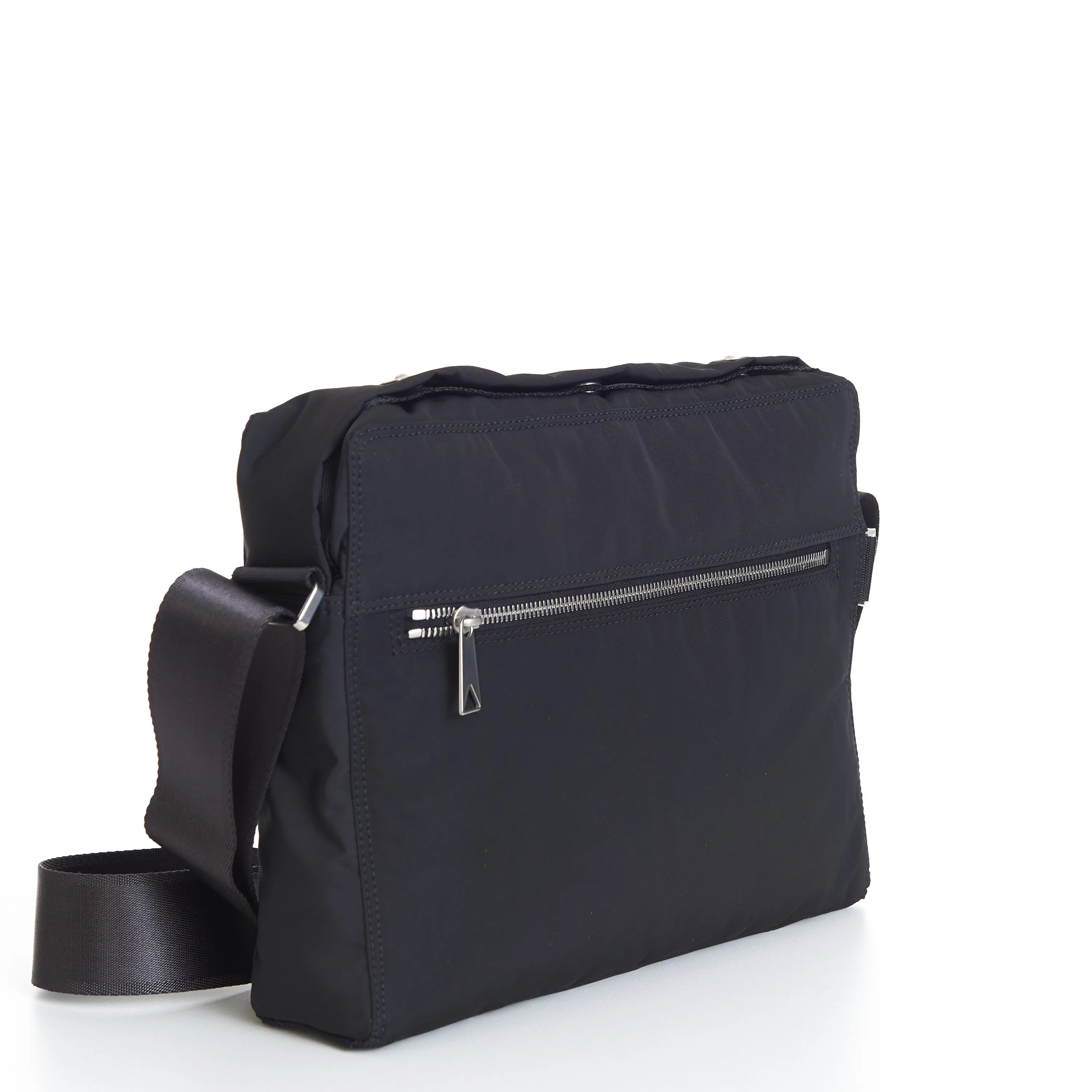 Black Nylon Messenger Bag
