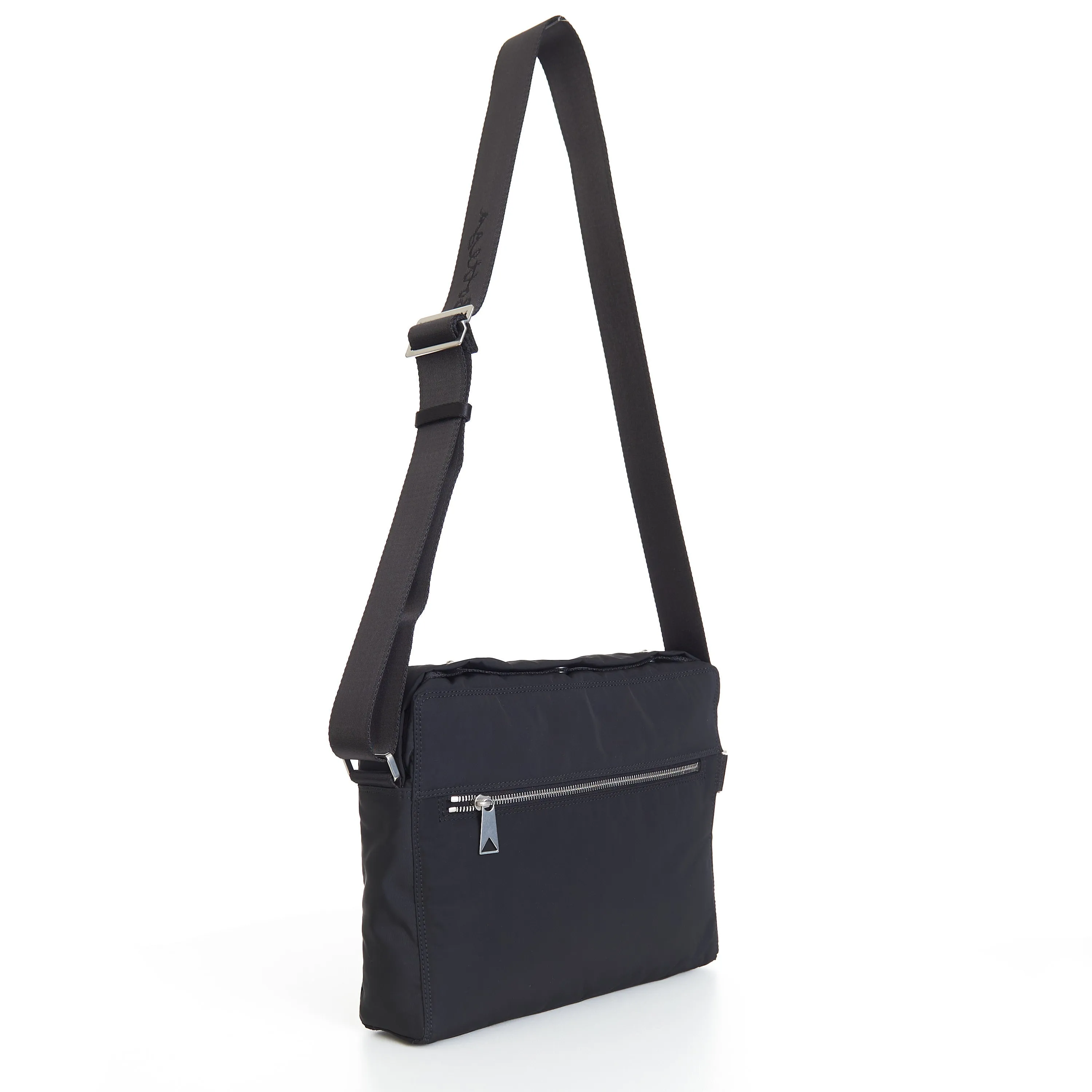 Black Nylon Messenger Bag