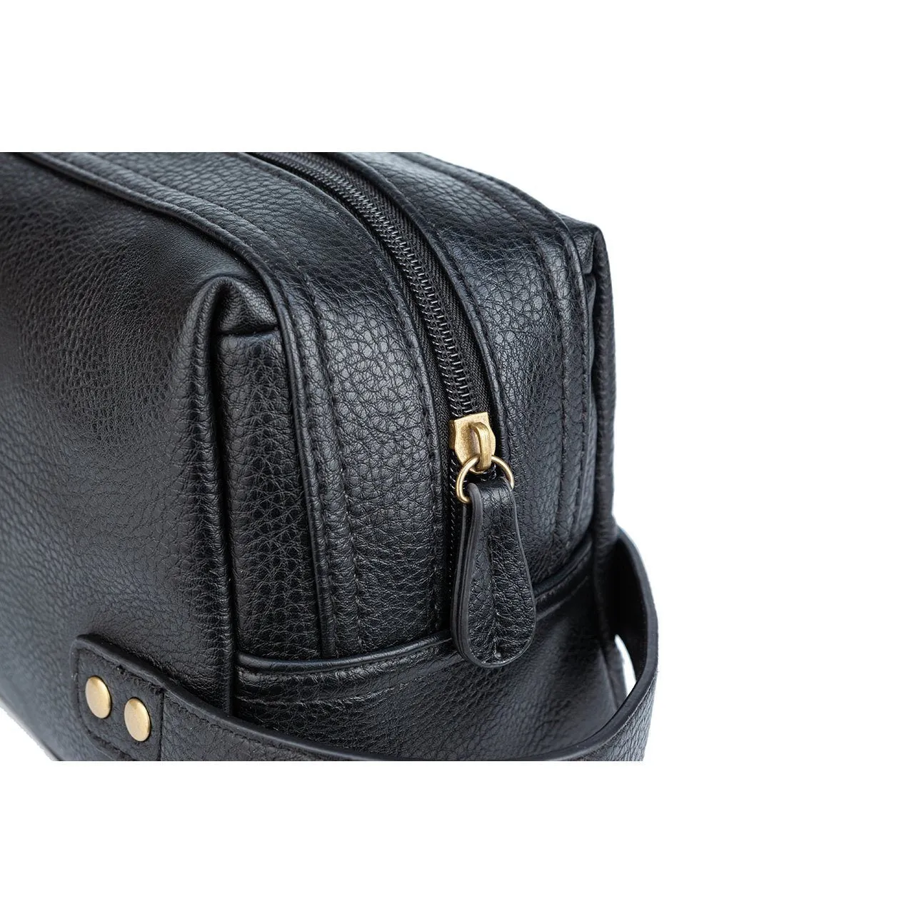 Black Vegan Leather Dopp Kit