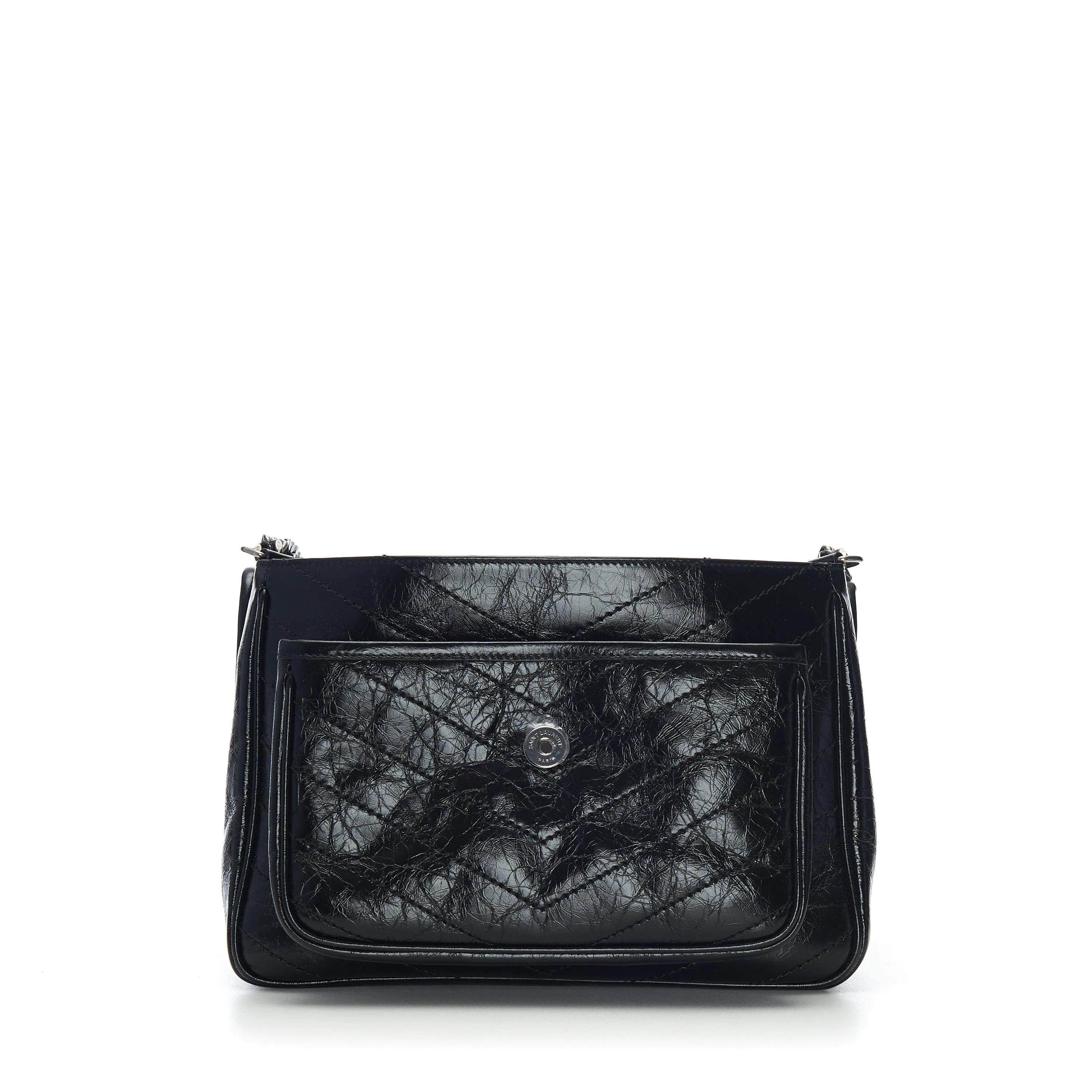 Black Vintage Leather Niki Bag - Medium, Chain Strap, YSL