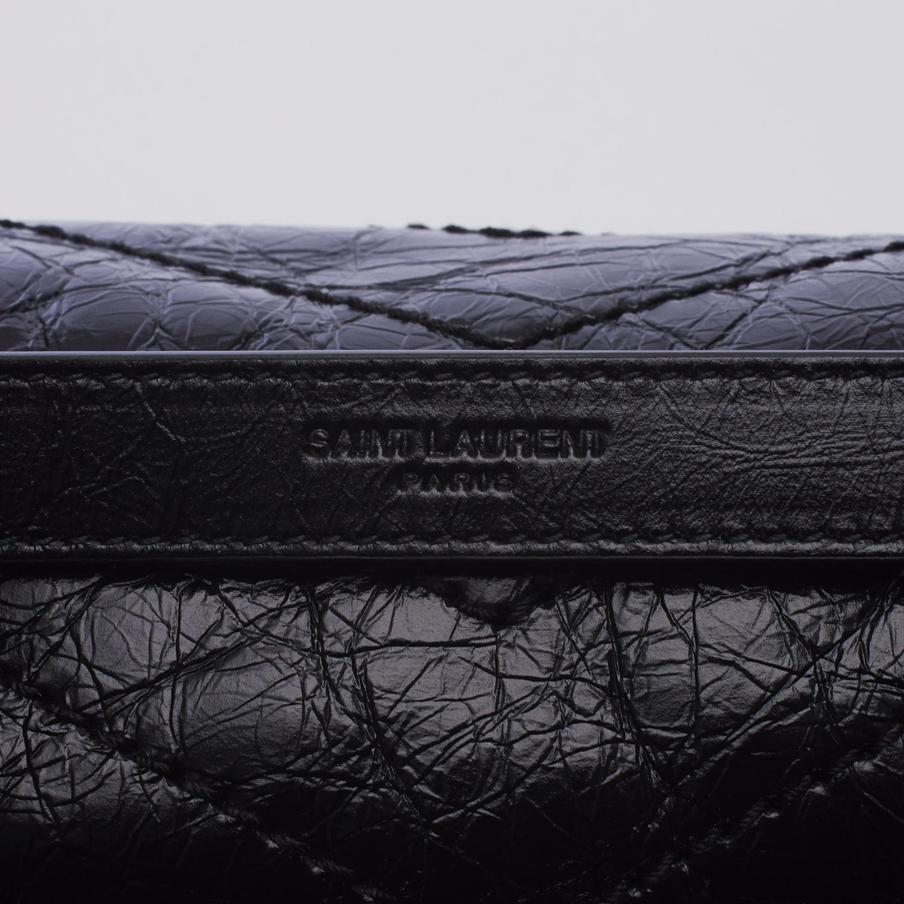 Black Vintage Leather Niki Bag - Medium, Chain Strap, YSL