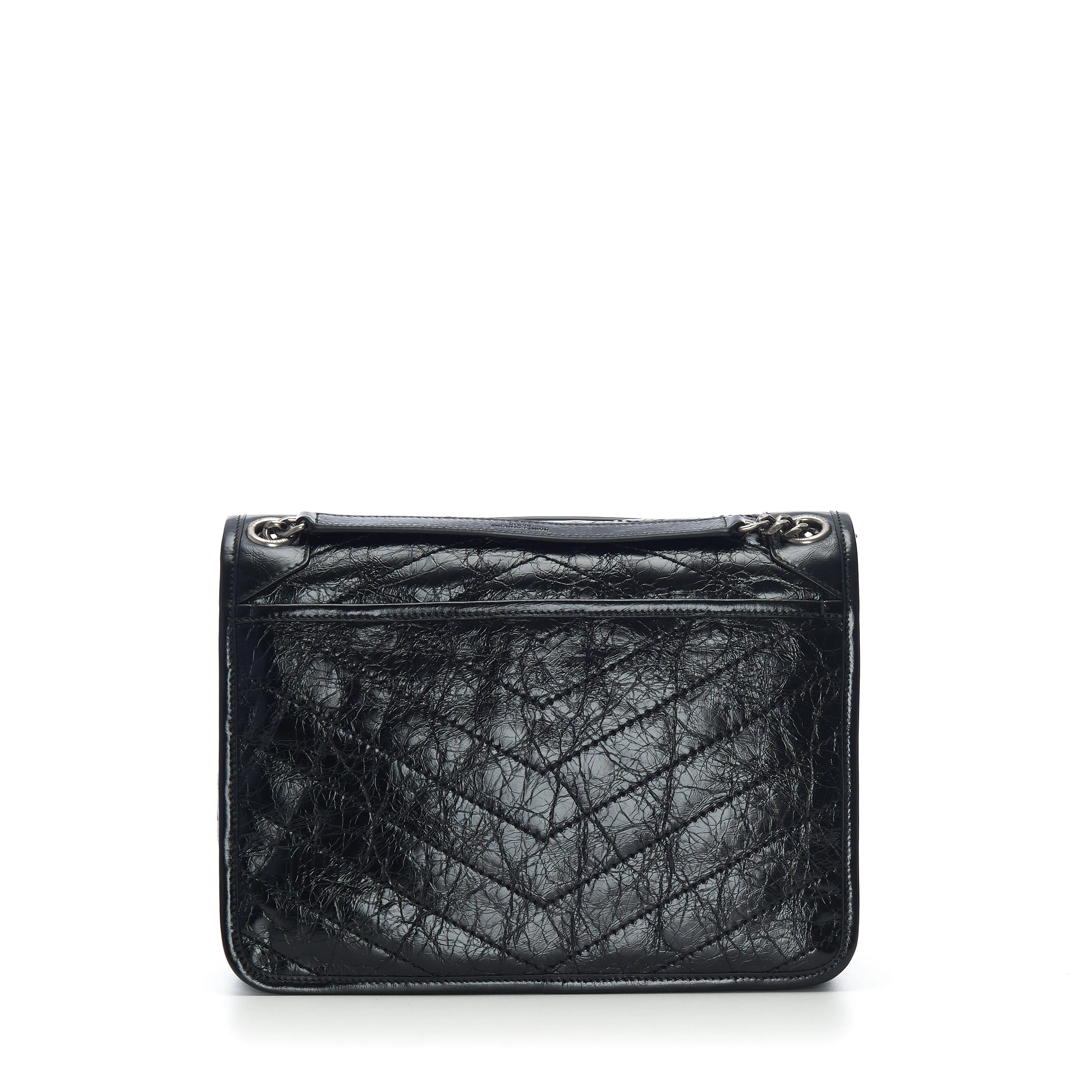 Black Vintage Leather Niki Bag - Medium, Chain Strap, YSL