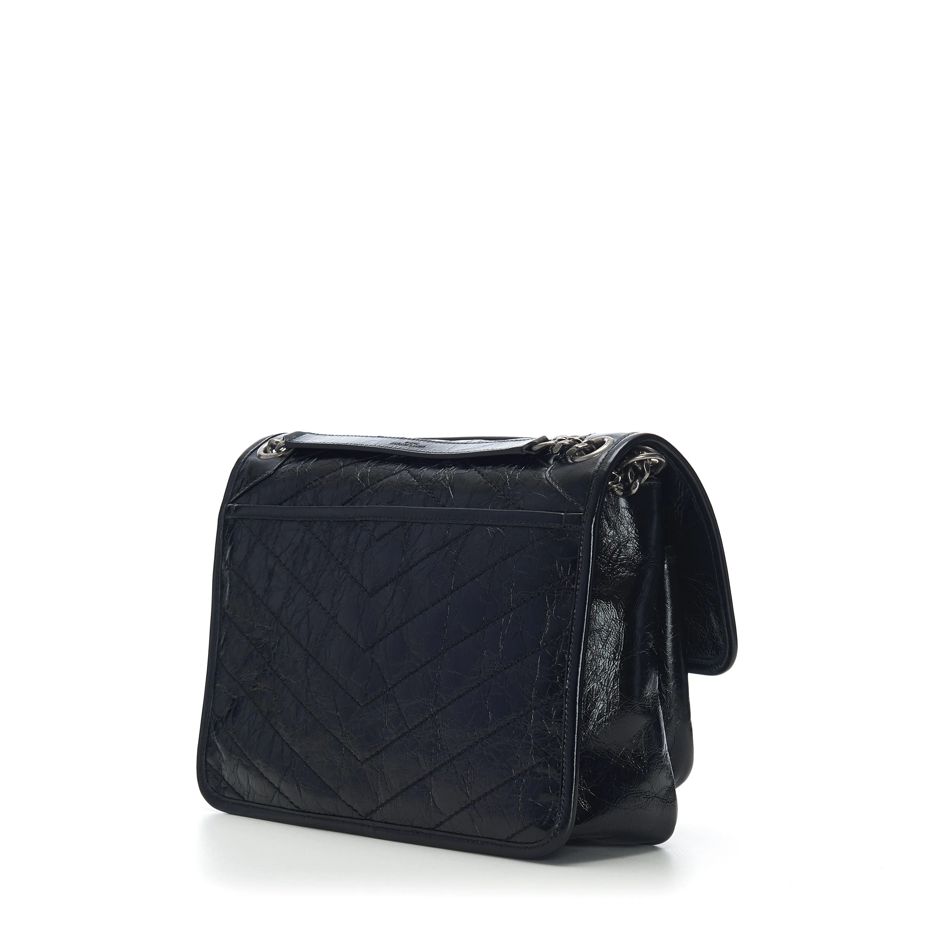 Black Vintage Leather Niki Bag - Medium, Chain Strap, YSL