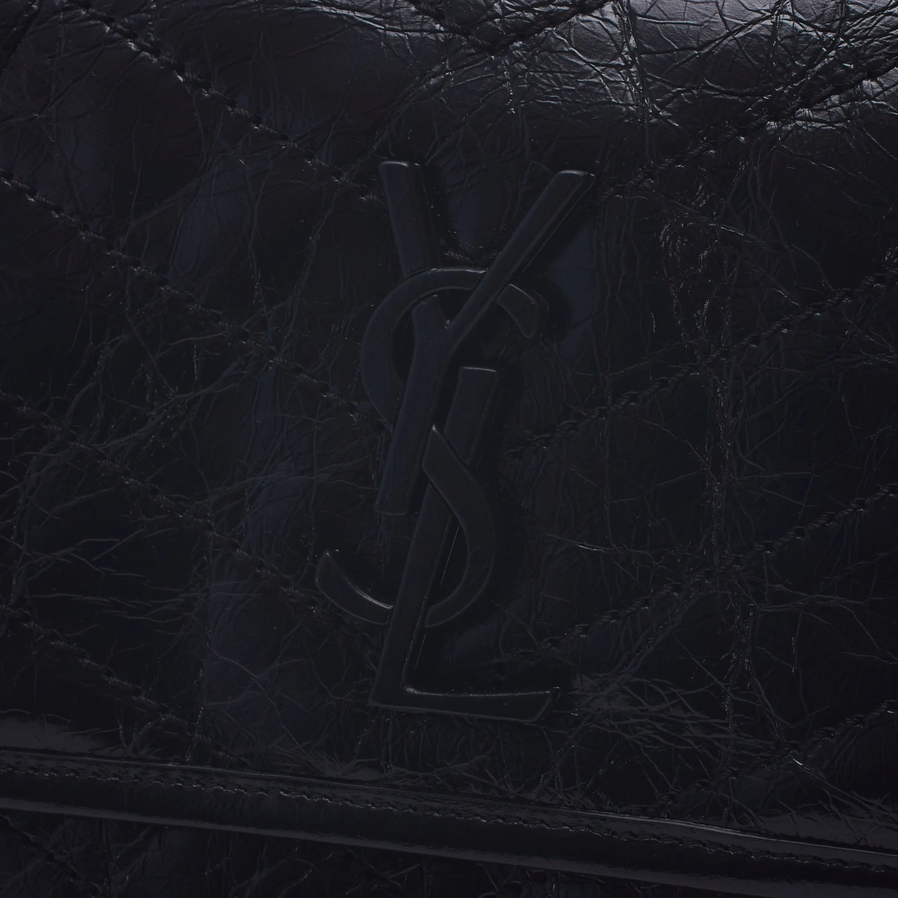 Black Vintage Leather Niki Bag - Medium, Chain Strap, YSL