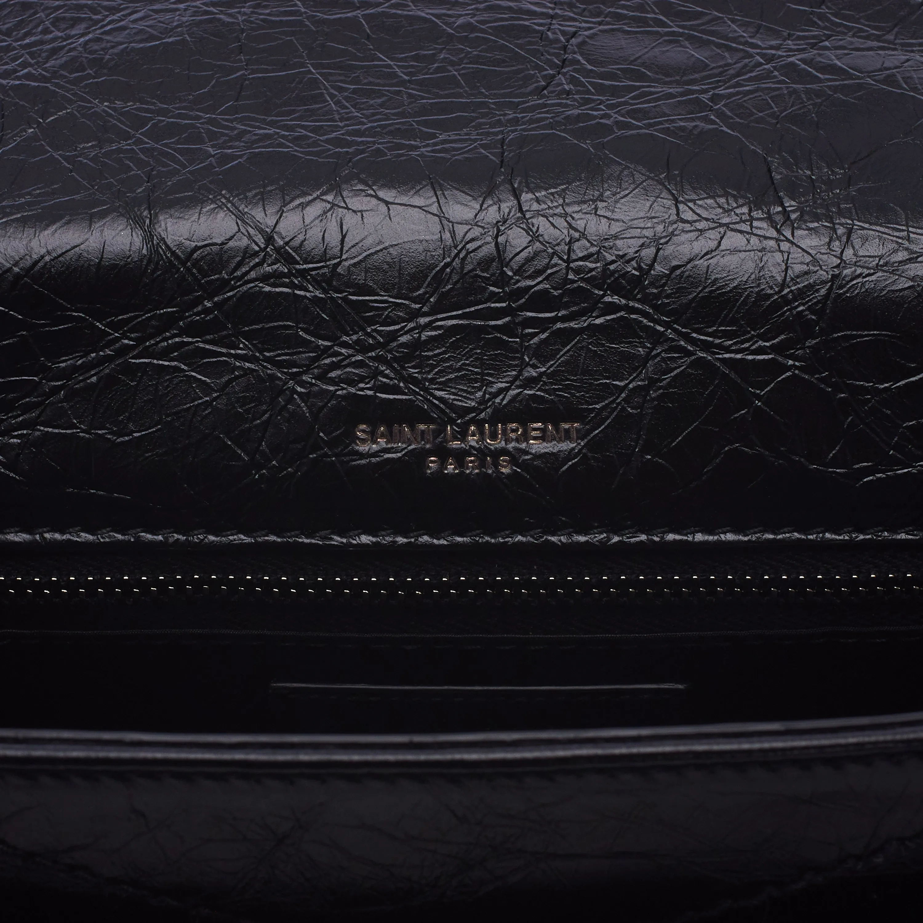 Black Vintage Leather Niki Bag - Medium, Chain Strap, YSL
