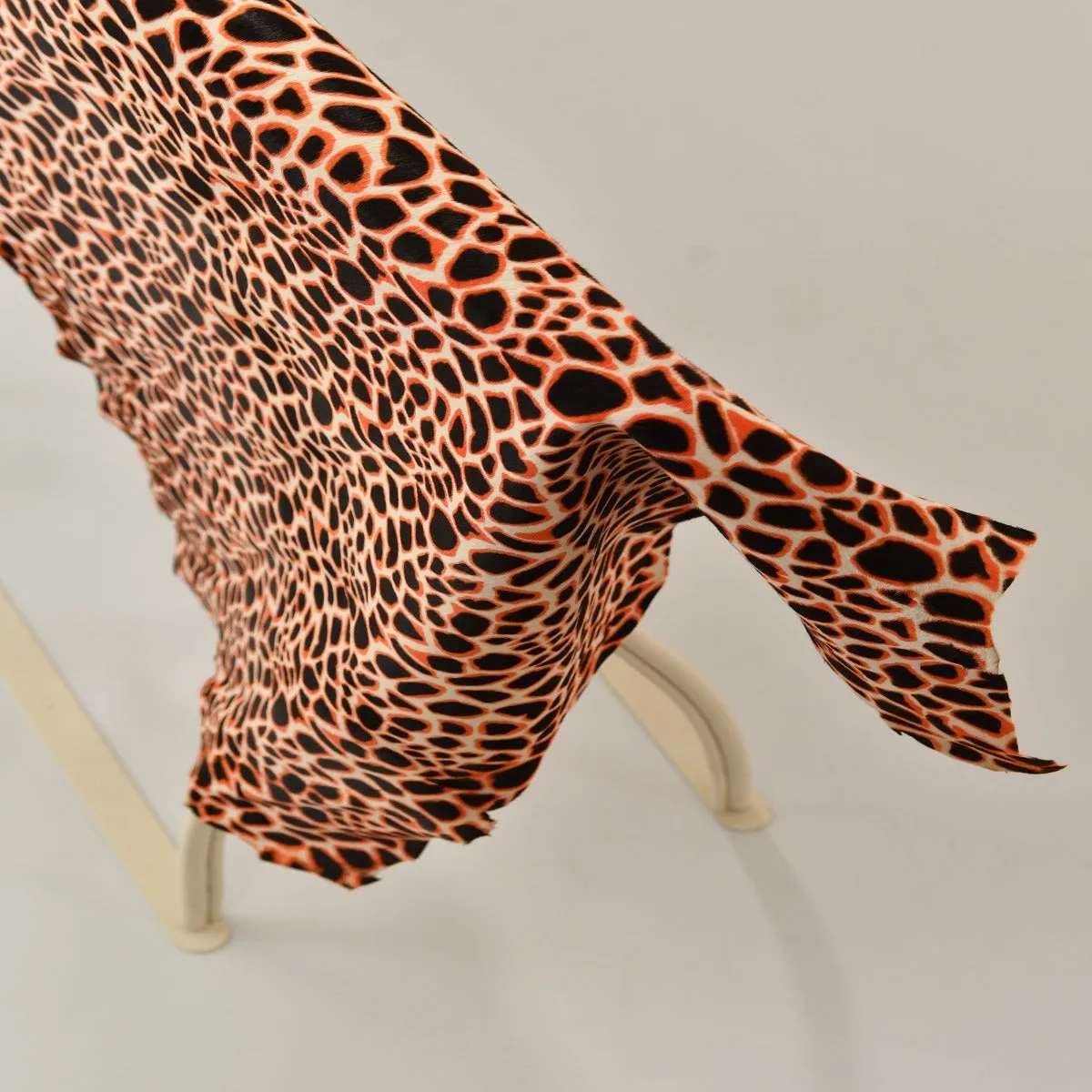 Black&Orange Animal Print Ponyskin