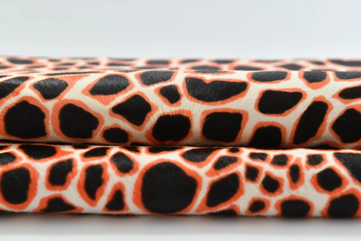 Black&Orange Animal Print Ponyskin