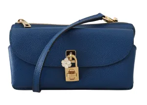 Blue Leather Cross Body Mini Shoulder Bag