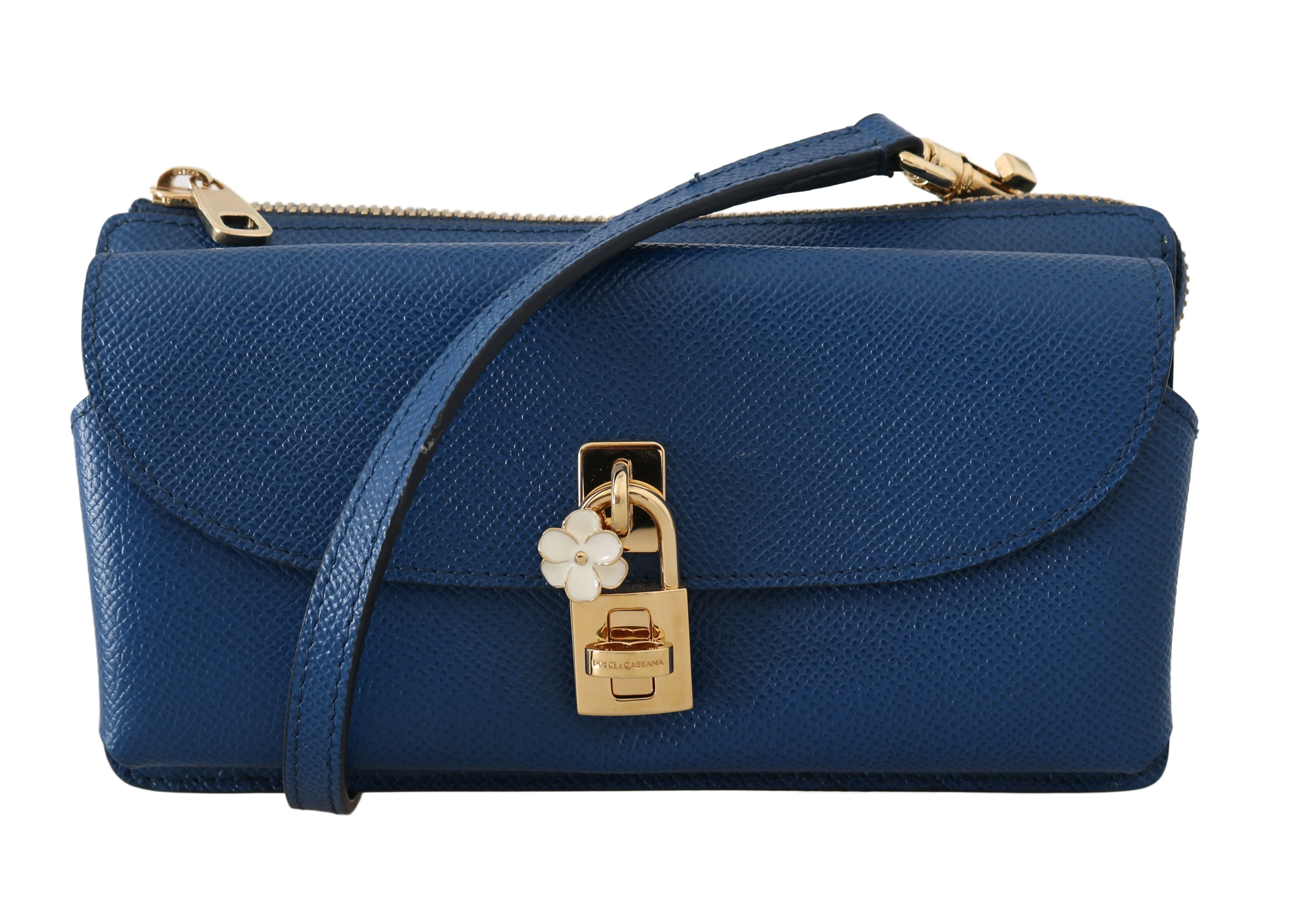 Blue Leather Cross Body Mini Shoulder Bag