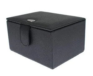 Blue Leather Unisex Two Watch Case Cover Box Storage