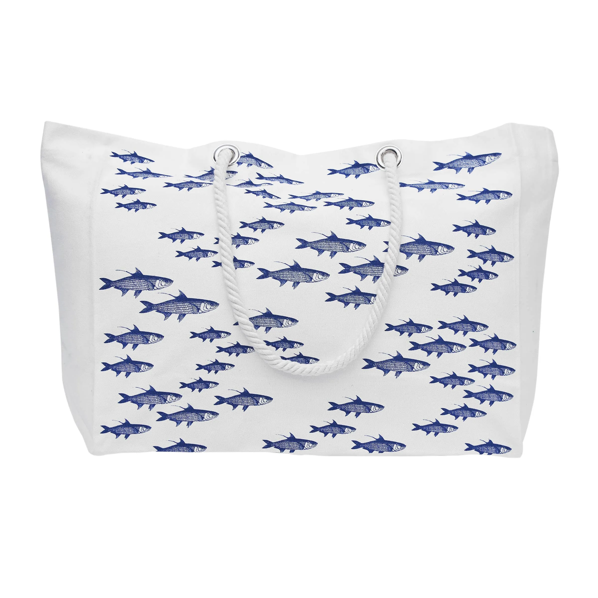 Blue School Of Fish Coastal Boat Tote Bag