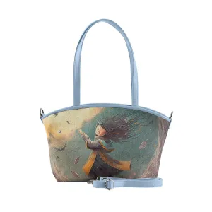 Blue Wide Tote Bag Close Eyes