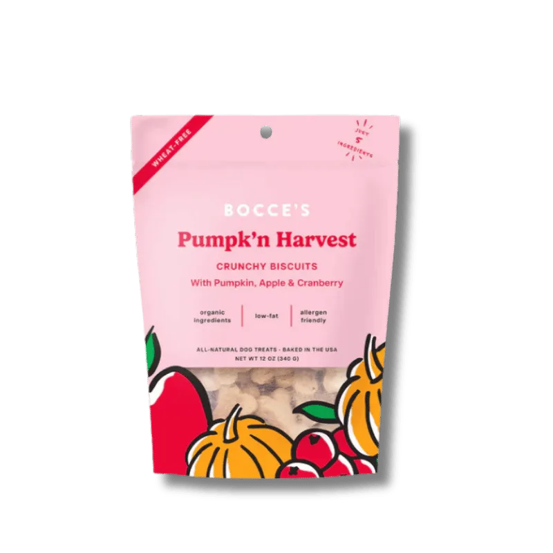 Bocce's Bakery - Pumpk'n Harvest Small Batch Dog Biscuits - 12oz
