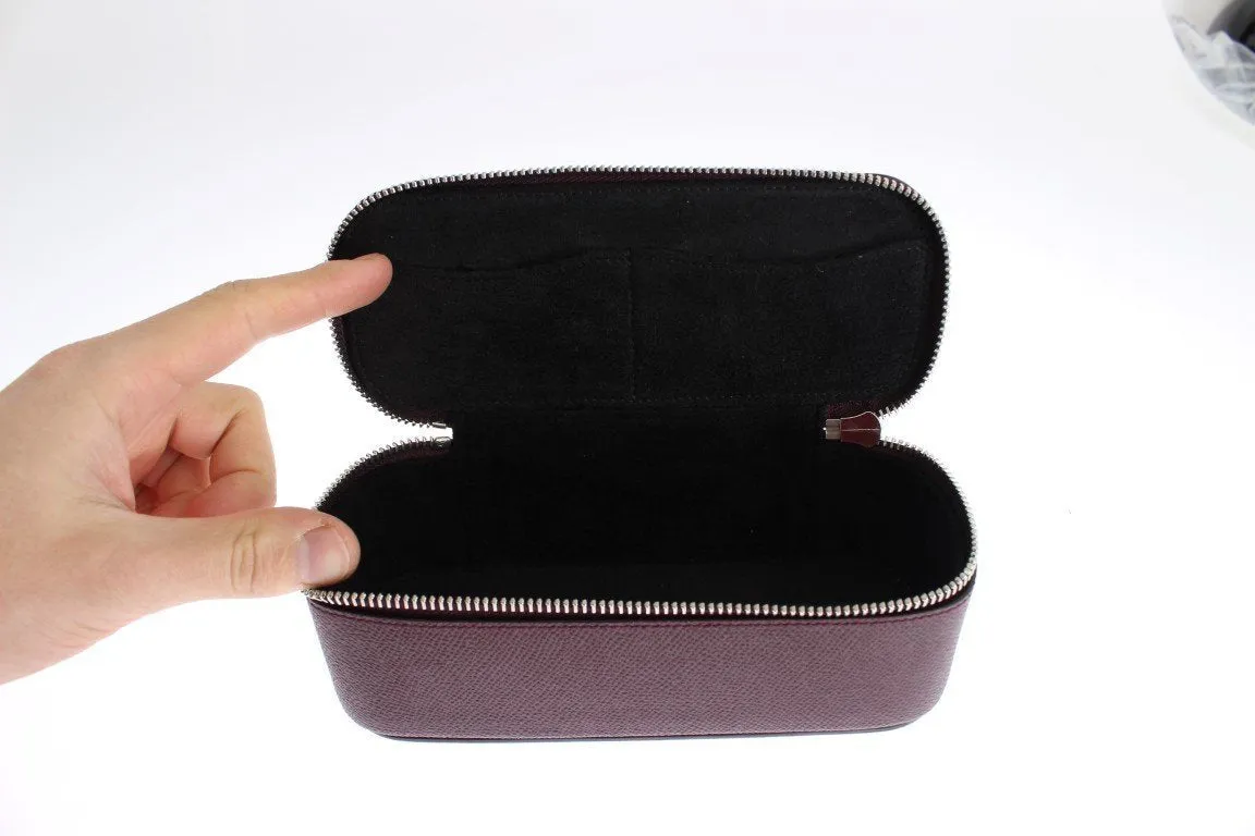 Bordeaux Leather Jewelry Sunglasses Case Box Organizer