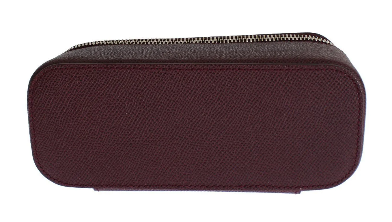 Bordeaux Leather Jewelry Sunglasses Case Box Organizer