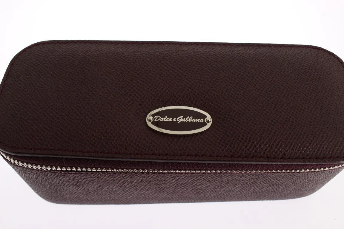 Bordeaux Leather Jewelry Sunglasses Case Box Organizer