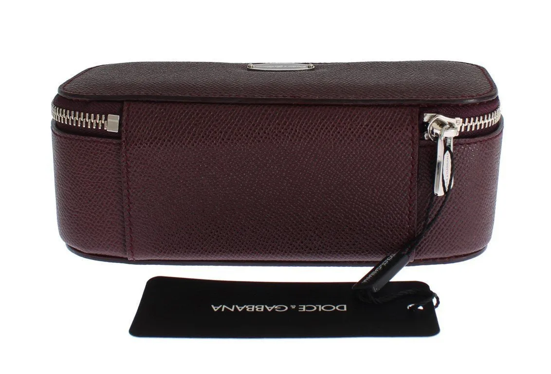 Bordeaux Leather Jewelry Sunglasses Case Box Organizer