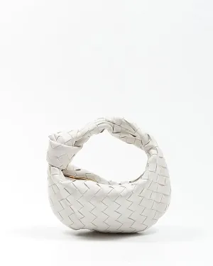 Bottega Veneta White Intrecciato Leather Mini Jodie Bag