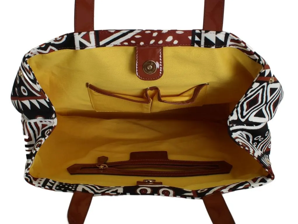 Brown Black Strass Hand Shopping Tote Bag
