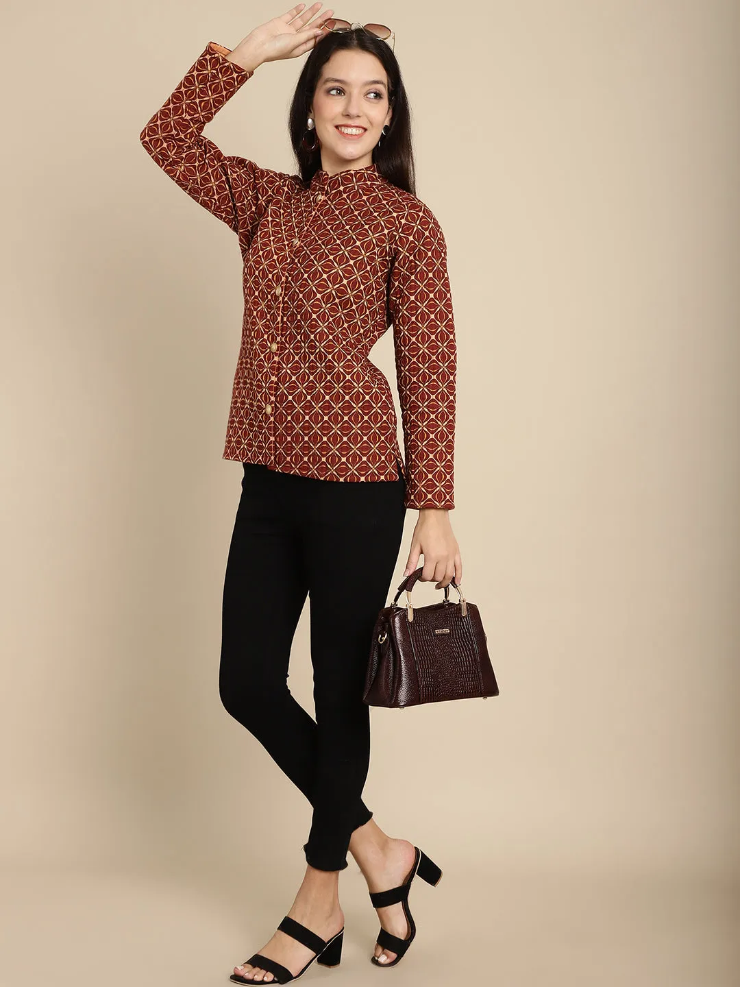 Brown Leather Mini Handbags for women LHB1025