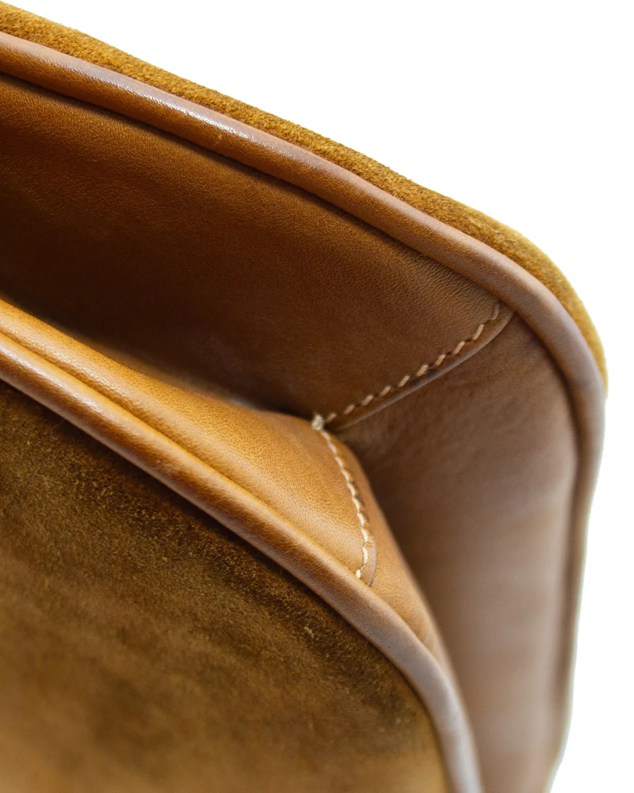 Brown Suede and Gold Shoulder Bag