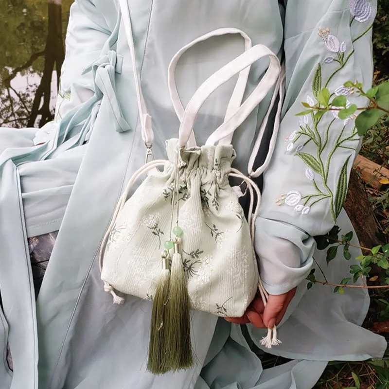 Buddha Stones White Flowers Green Leaves Canvas Tote Crossbody Bag Shoulder Bag Handbag
