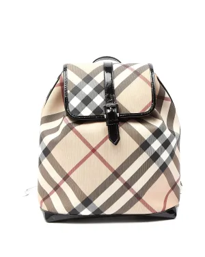 Burberry Beige Nova Check Coated Canvas Backpack