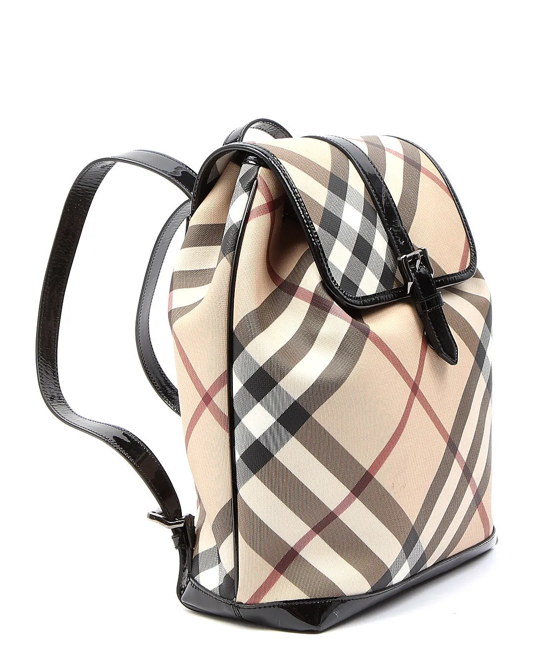 Burberry Beige Nova Check Coated Canvas Backpack