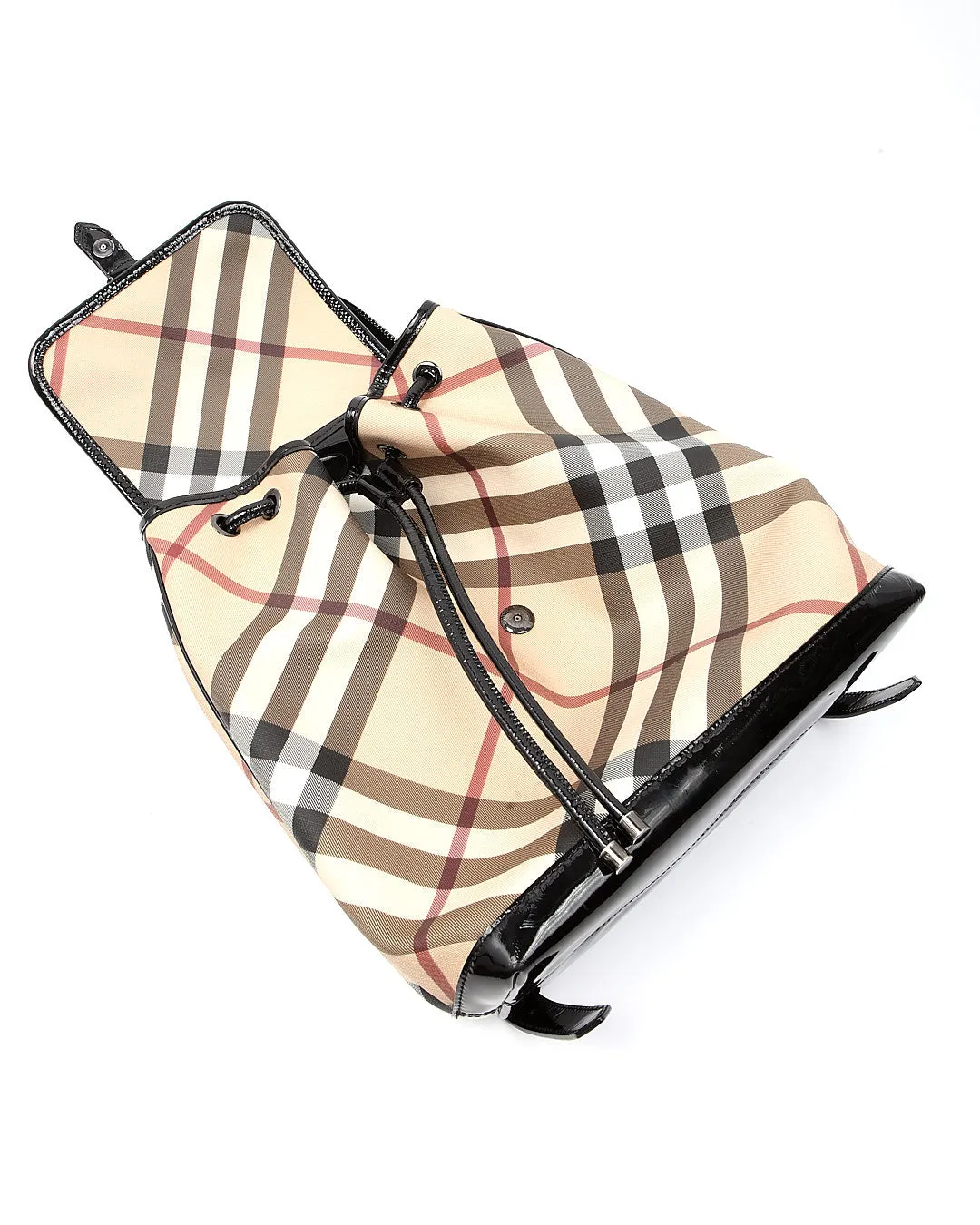 Burberry Beige Nova Check Coated Canvas Backpack