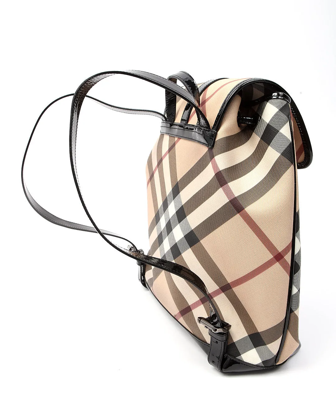 Burberry Beige Nova Check Coated Canvas Backpack