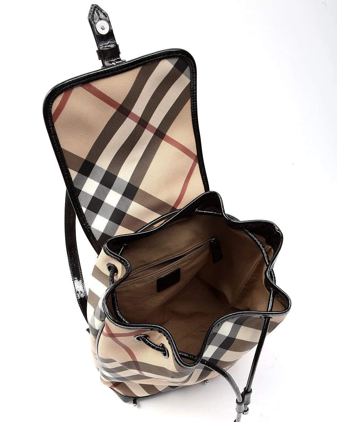 Burberry Beige Nova Check Coated Canvas Backpack