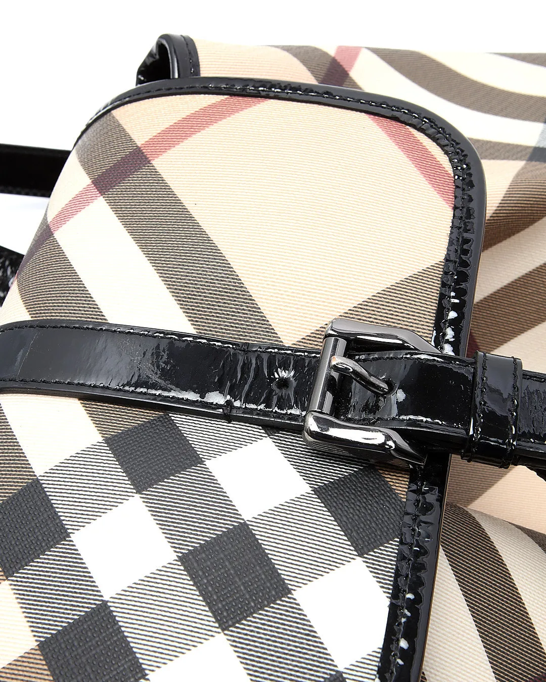 Burberry Beige Nova Check Coated Canvas Backpack