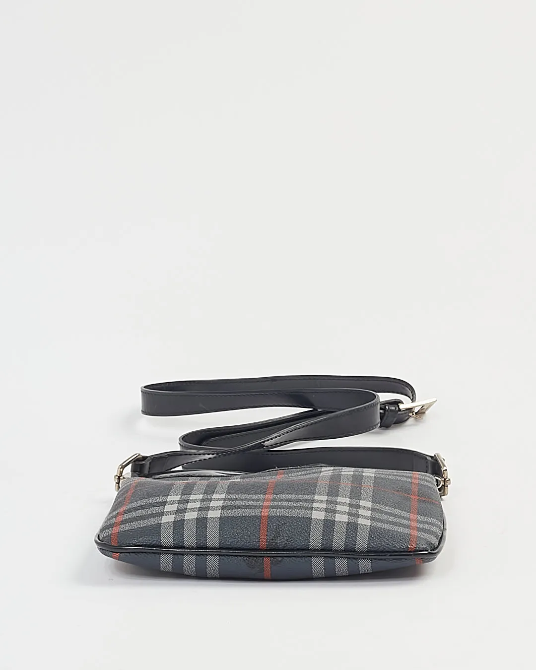 Burberry Navy Coated Canvas  Nova Check Crossbody Bag