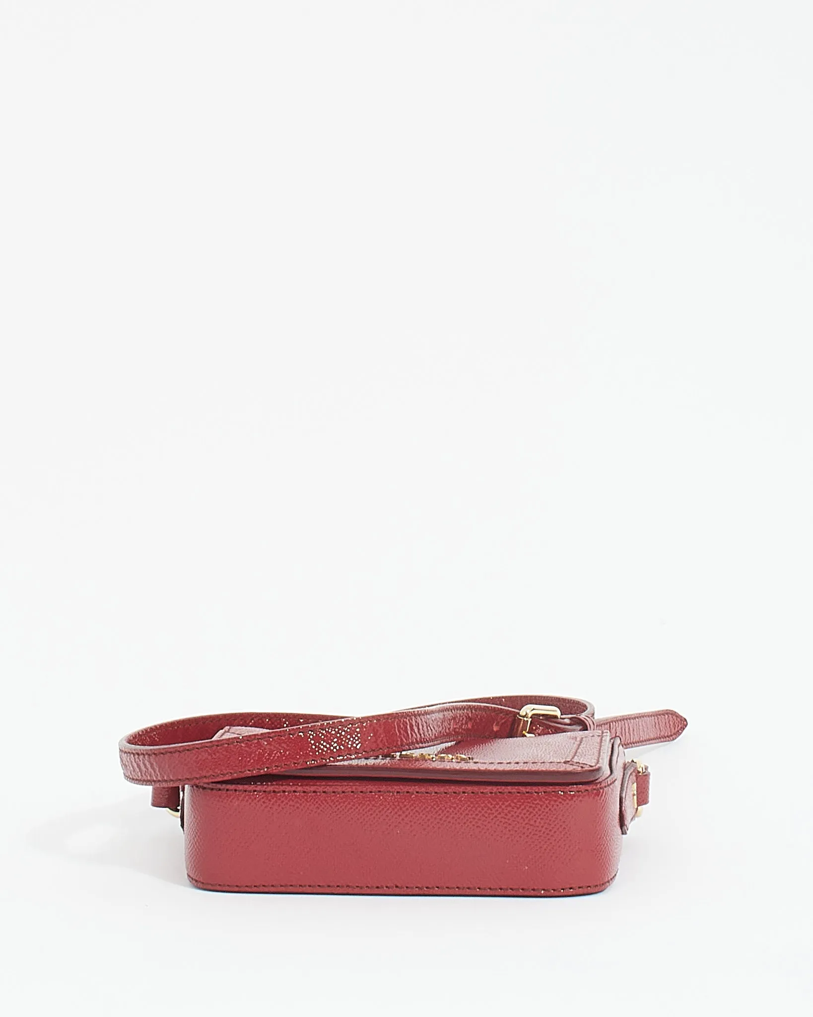 Burberry Red Grained Leather Mini Crossbody Bag