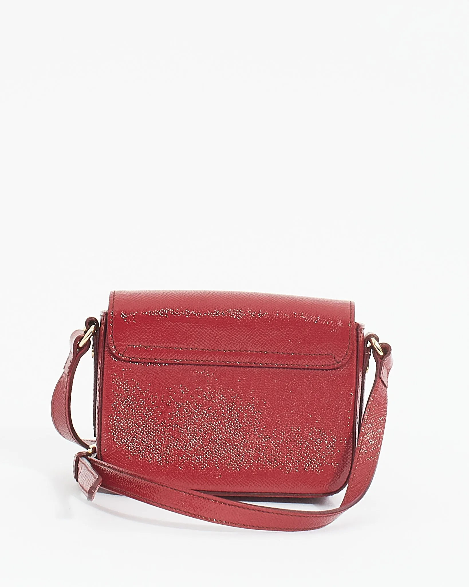 Burberry Red Grained Leather Mini Crossbody Bag