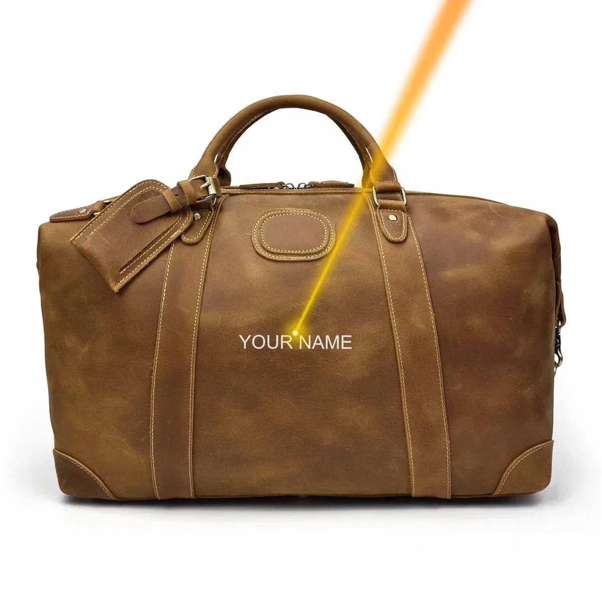 Business Leather Travel Bag Genuine Duffle for Airplane Luggage