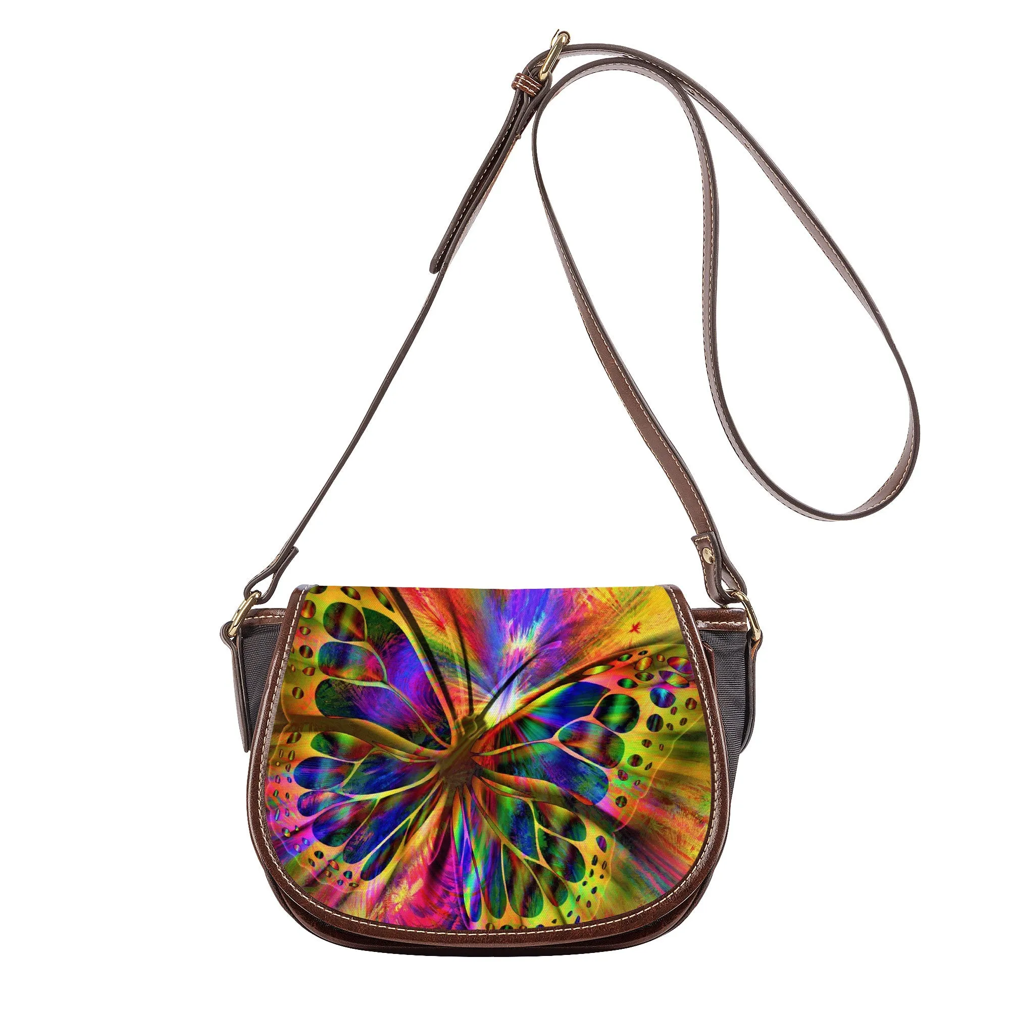 Butterfly  African Print Saddle Bag