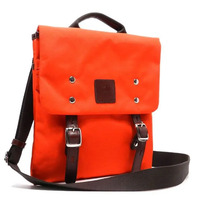 Canvas Cross-body bag tablet Messenger Blanc orange form I Pad Flap Over